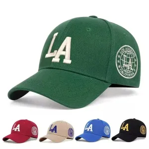 LA California Vintage Baseball Cap stylish boater hat with ribbon on model