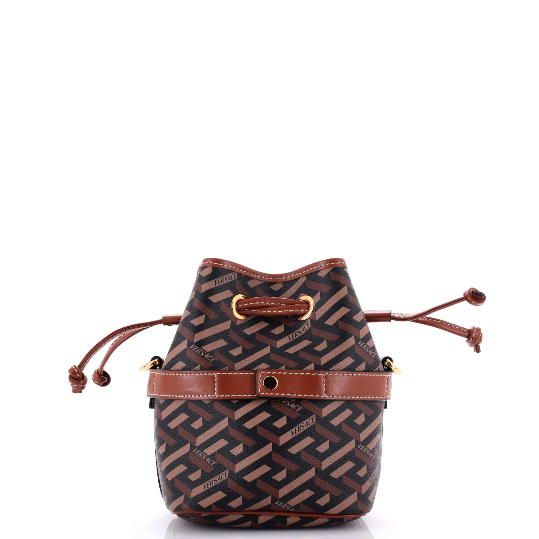 La Greca Bucket Bag Printed Coated Canvas Mini