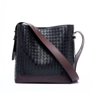 Lambskin Leather Handwoven Bucket Bag | Classic Bucket Shoulder Bag bucket bags for sale