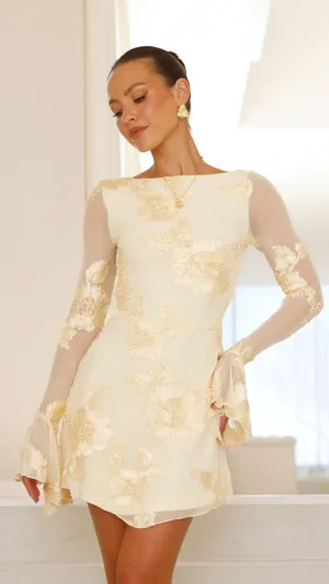 Lanesia Mini Dress - Yellow,prom dresses,wedding guest dresses,homecoming dresses,bridesmaid dresses,cocktail dresses,women clothing,summer dresses,formal dresses,sundresses,mother of the bride dresses,quince clothing,bodycon dress,dress casual,dress desig