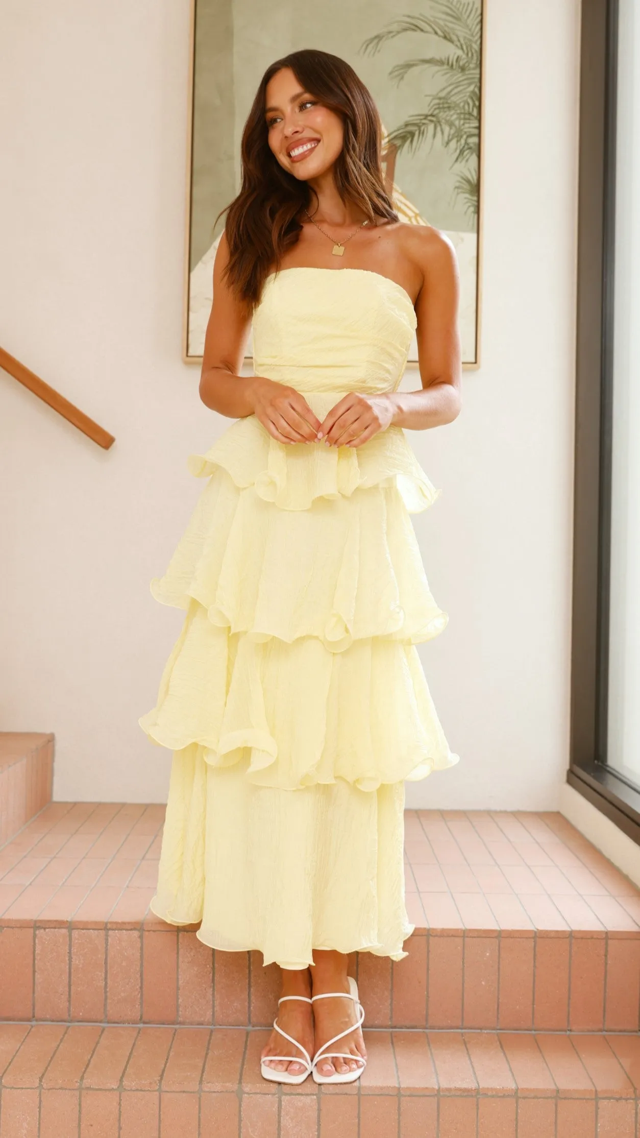Lanica Maxi Dress - Yellow,prom dresses,wedding guest dresses,homecoming dresses,bridesmaid dresses,cocktail dresses,women clothing,summer dresses,formal dresses,sundresses,mother of the bride dresses,quince clothing,bodycon dress,dress casual,dress design