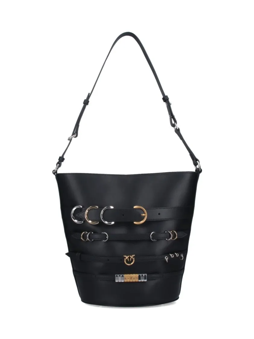 Large Drawstring Bucket Bag ?C Black stylish bucket bags