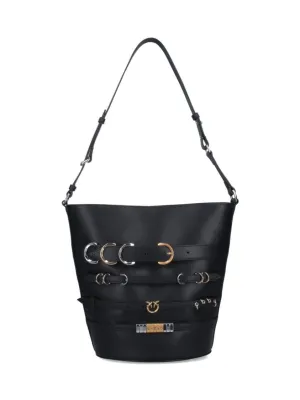 Large Drawstring Bucket Bag ?C Black stylish bucket bags