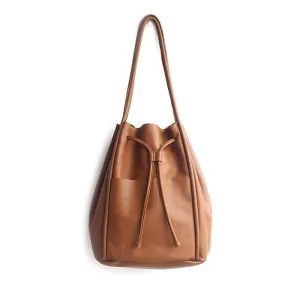 Large Leather Bucket Bag, Leather Pouch with Drawstring, Leather Tote Large Bag, Bucket Bag Women, 100% Cowhide Leather Handmade Bag bucket bags for sale