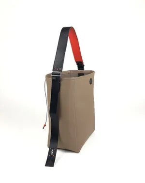 Large Womens Khaki Leather Shoulder Barrel Tote Bag Bucket Tote Handbag Purse Work Bag for Ladies cheap online