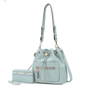 Larissa Vegan Leather Women??s Bucket Bag with Wallet?C 2 pieces stylish bucket bags