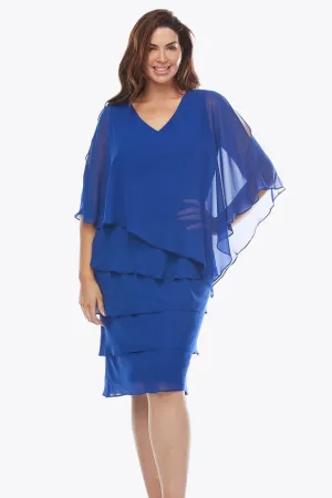 Clothings Layla Jones - LJ0448 Vee Neck Chiffon Layer Dress Dresses women dresses dress stores