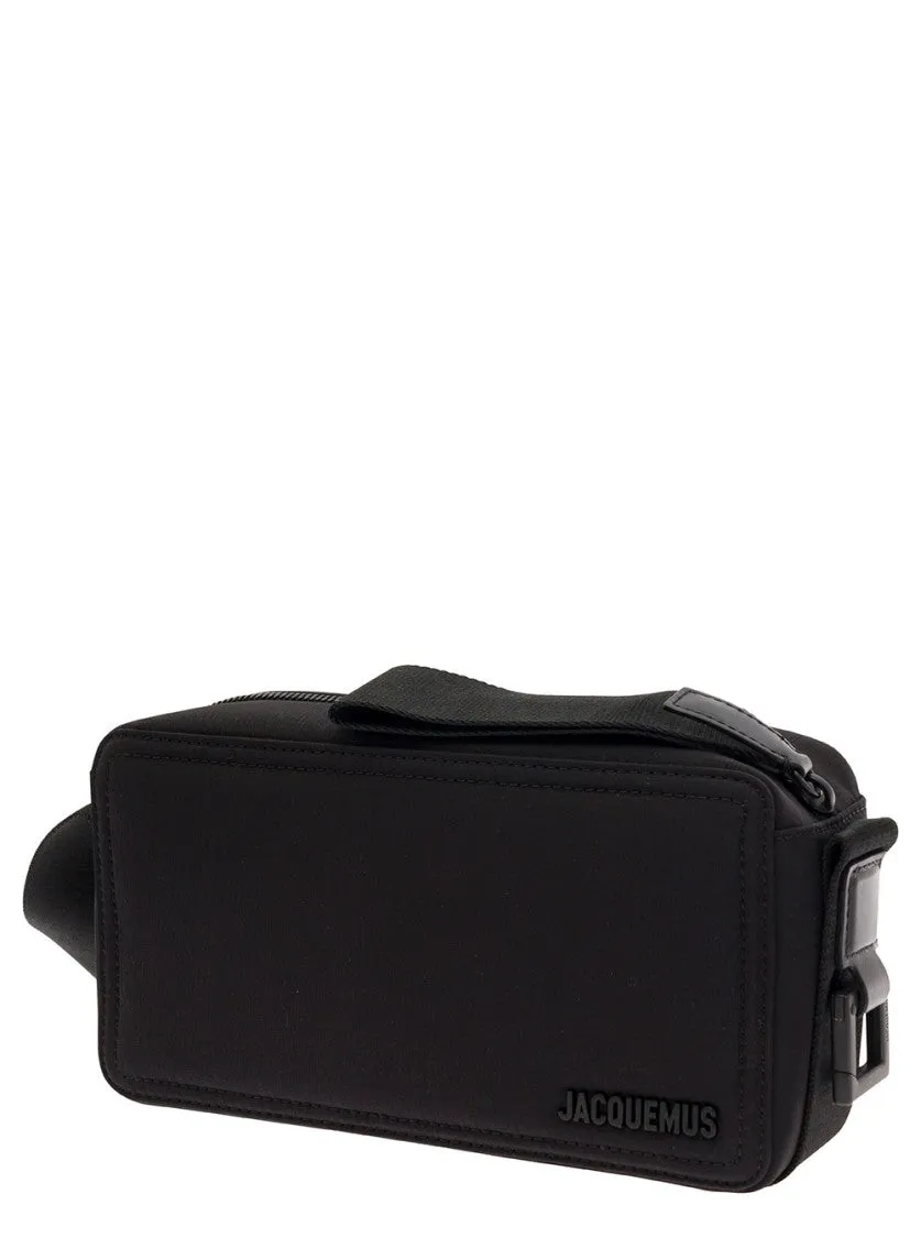 Le Cuerda Horizontal' Black Messenger Bag