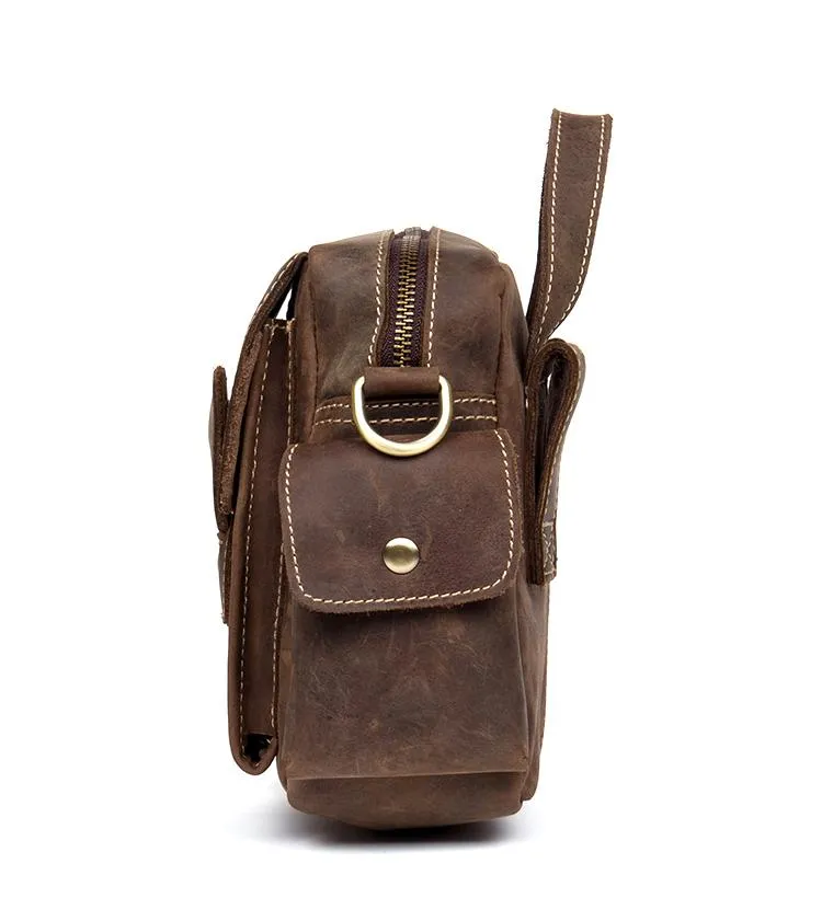 Leather Belt Pouch Mens Camera Bag Waist Bag Shoulder Bag for Men