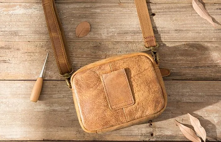 Leather Belt Pouch Phone Case Mens Waist Bag Shoulder Bag for Men