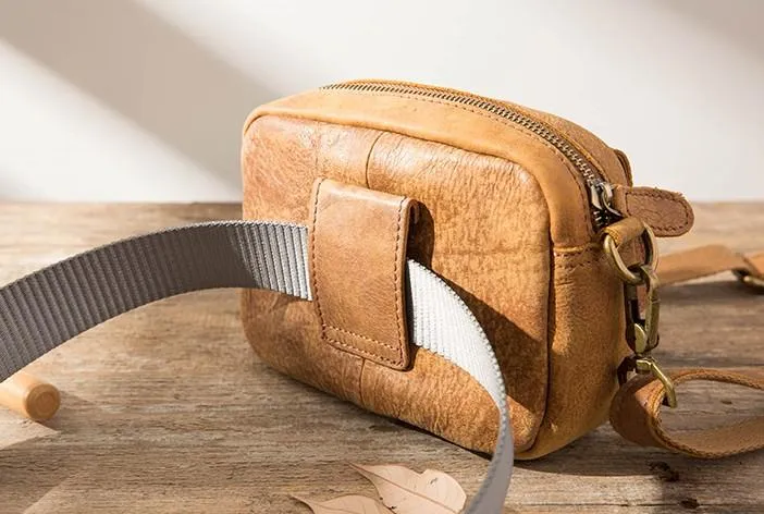 Leather Belt Pouch Phone Case Mens Waist Bag Shoulder Bag for Men