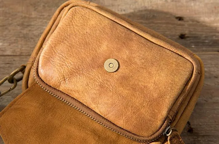 Leather Belt Pouch Phone Case Mens Waist Bag Shoulder Bag for Men