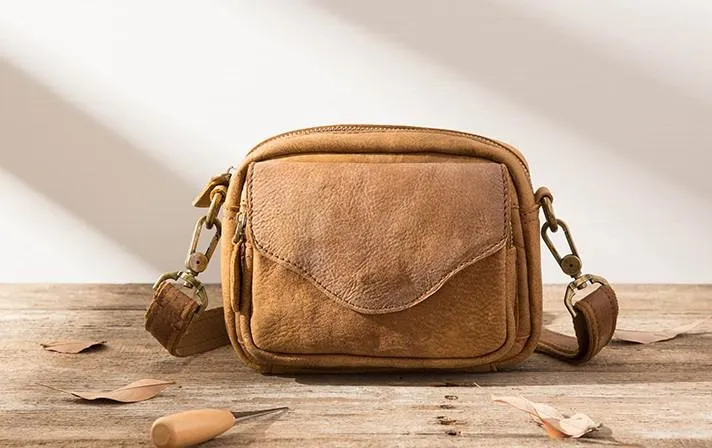Leather Belt Pouch Phone Case Mens Waist Bag Shoulder Bag for Men