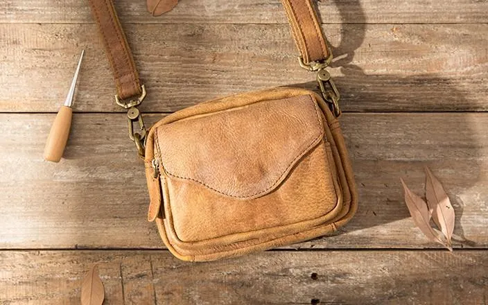 Leather Belt Pouch Phone Case Mens Waist Bag Shoulder Bag for Men