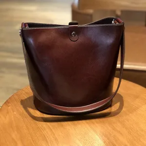 Leather Bucket bag,  Personalised Bag, Leather Shoulder Bag, Cross Body Bag, Brown Leather Bag, Crossbody Bag, Gift for her bucket bags for sale
