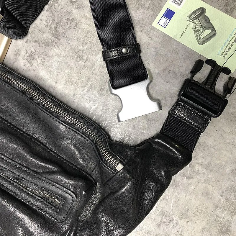 Leather Men Fanny Pack Small Waist Bag Hip Pack Belt Bag Bumbag for Men
