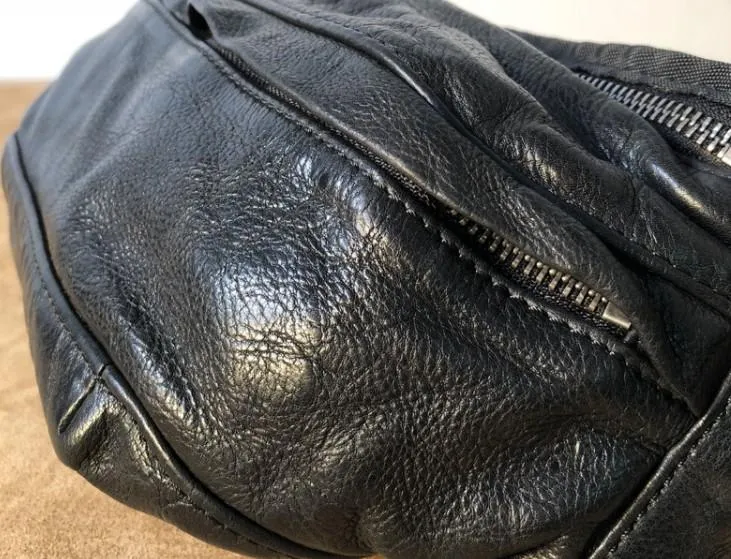 Leather Men Fanny Pack Small Waist Bag Hip Pack Belt Bag Bumbag for Men