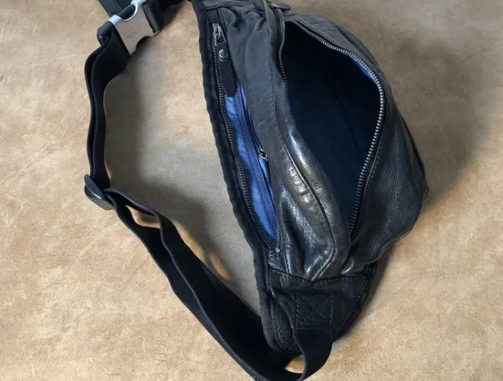 Leather Men Fanny Pack Small Waist Bag Hip Pack Belt Bag Bumbag for Men