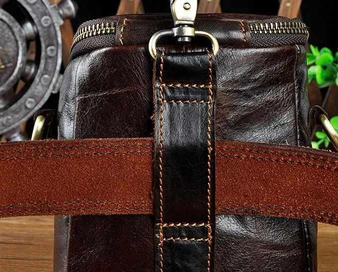 Leather Mens Cell Phone Holster Belt Pouch Waist Bag Mens Side Bag Shoulder Bag for Men
