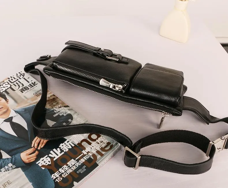 Leather Mens FANNY PACK MENS WAIST BAG HIP PACK BELT BAG FOR MEN