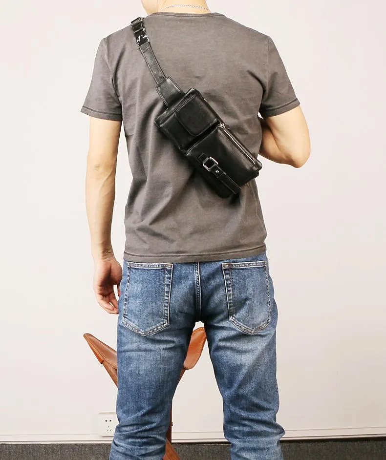 Leather Mens FANNY PACK MENS WAIST BAG HIP PACK BELT BAG FOR MEN