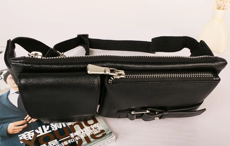 Leather Mens FANNY PACK MENS WAIST BAG HIP PACK BELT BAG FOR MEN