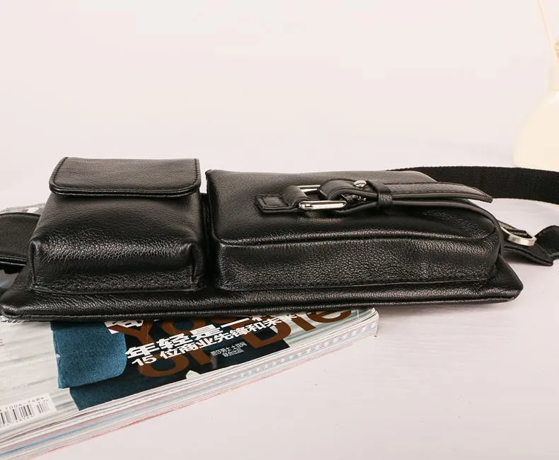Leather Mens FANNY PACK MENS WAIST BAG HIP PACK BELT BAG FOR MEN