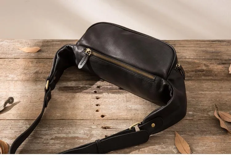 Leather Mens FANNY PACK MENS WAIST BAG HIP PACK BELT BAG FOR MEN