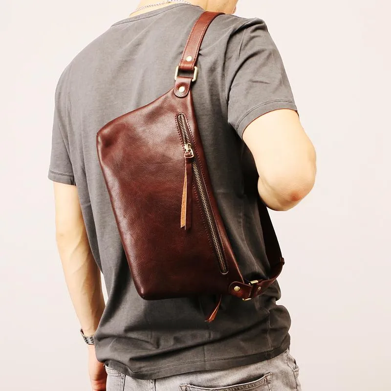 Leather Mens FANNY PACK MENS WAIST BAG HIP PACK BELT BAG FOR MEN