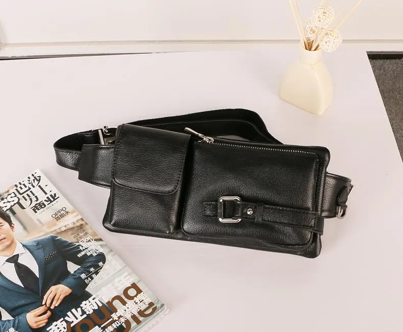 Leather Mens FANNY PACK MENS WAIST BAG HIP PACK BELT BAG FOR MEN