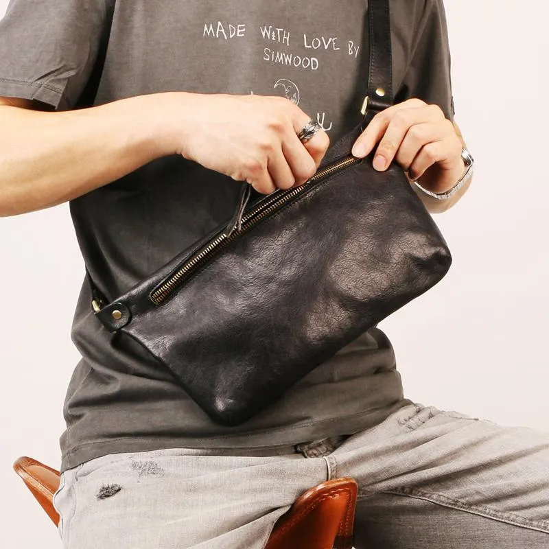 Leather Mens FANNY PACK MENS WAIST BAG HIP PACK BELT BAG FOR MEN