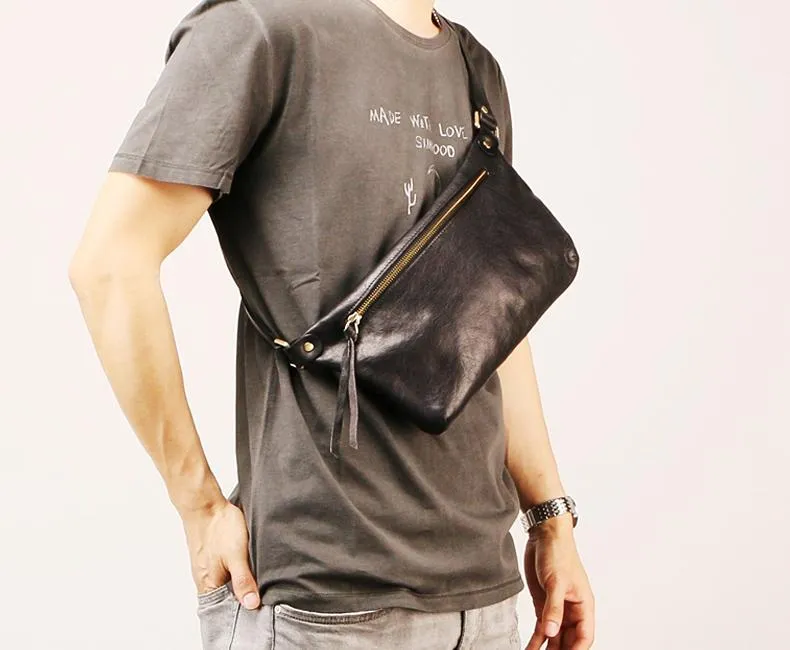 Leather Mens FANNY PACK MENS WAIST BAG HIP PACK BELT BAG FOR MEN