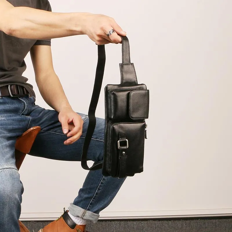 Leather Mens FANNY PACK MENS WAIST BAG HIP PACK BELT BAG FOR MEN