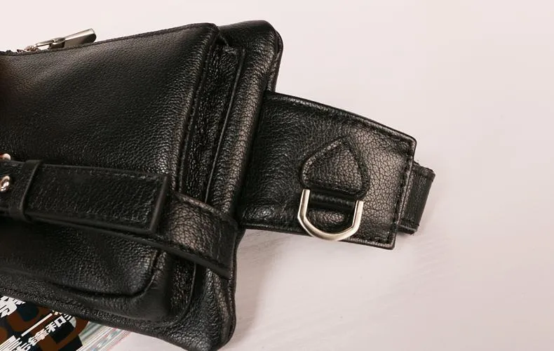 Leather Mens FANNY PACK MENS WAIST BAG HIP PACK BELT BAG FOR MEN