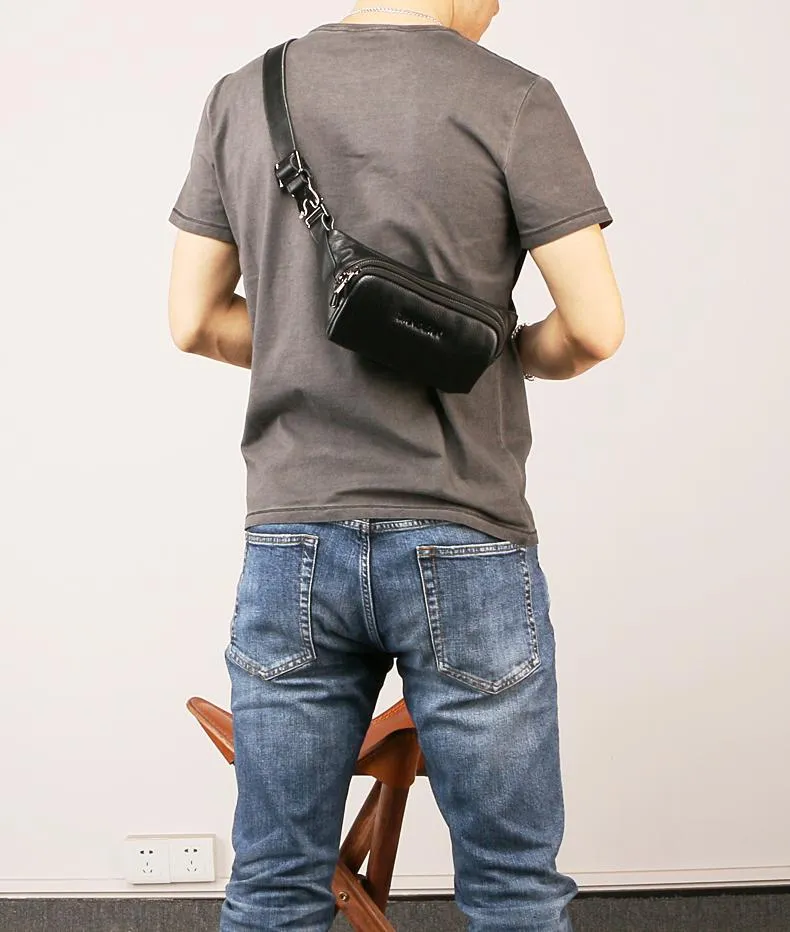 Leather Mens FANNY PACK MENS WAIST BAG HIP PACK BELT BAG FOR MEN