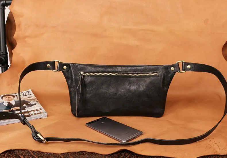 Leather Mens FANNY PACK MENS WAIST BAG HIP PACK BELT BAG FOR MEN