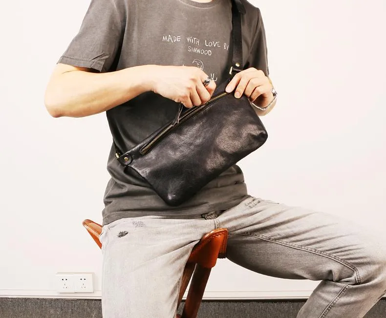 Leather Mens FANNY PACK MENS WAIST BAG HIP PACK BELT BAG FOR MEN