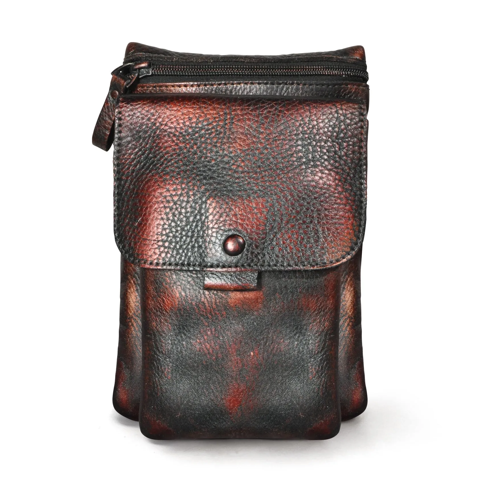 Leather Mens Small Side Bag COURIER BAG Waist Bag Holster Belt Case Belt Pouch for Men