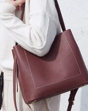 Leather Stylish Womens Tote Bag Shoulder Bag Shoulder Bucket Work Purse for Women cheap online