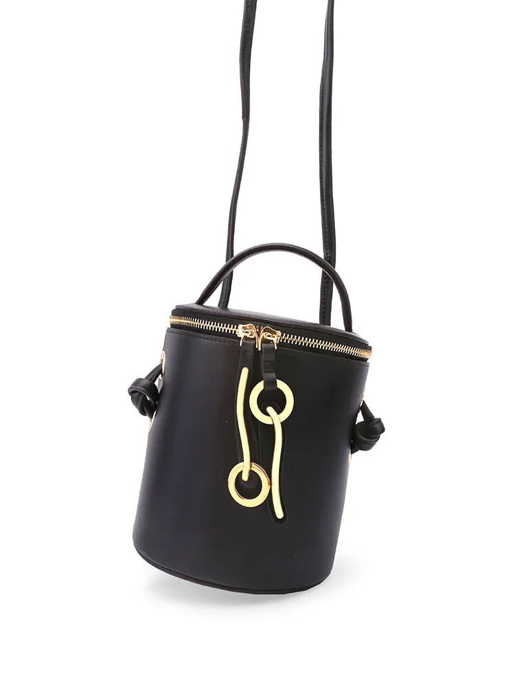 Leather Women Barrel Handbag Bucket Bag Shoulder Bag For Women