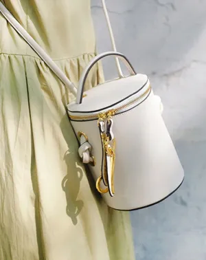 Leather Women Barrel Handbag Bucket Bag Shoulder Bag For Women cheap online