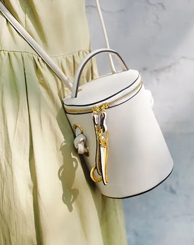 Leather Women Barrel Handbag Bucket Bag Shoulder Bag For Women cheap online