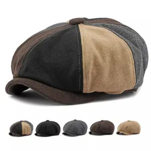 Liverpool Cotton Newsboy Cap stylish boater hat with ribbon on model