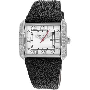 Locman Women's Watch - Classic Silver Dial Black Leather Strap | 232MOPWHDC/BK STG Luxury Quartz Watch Quartz Watch Sale