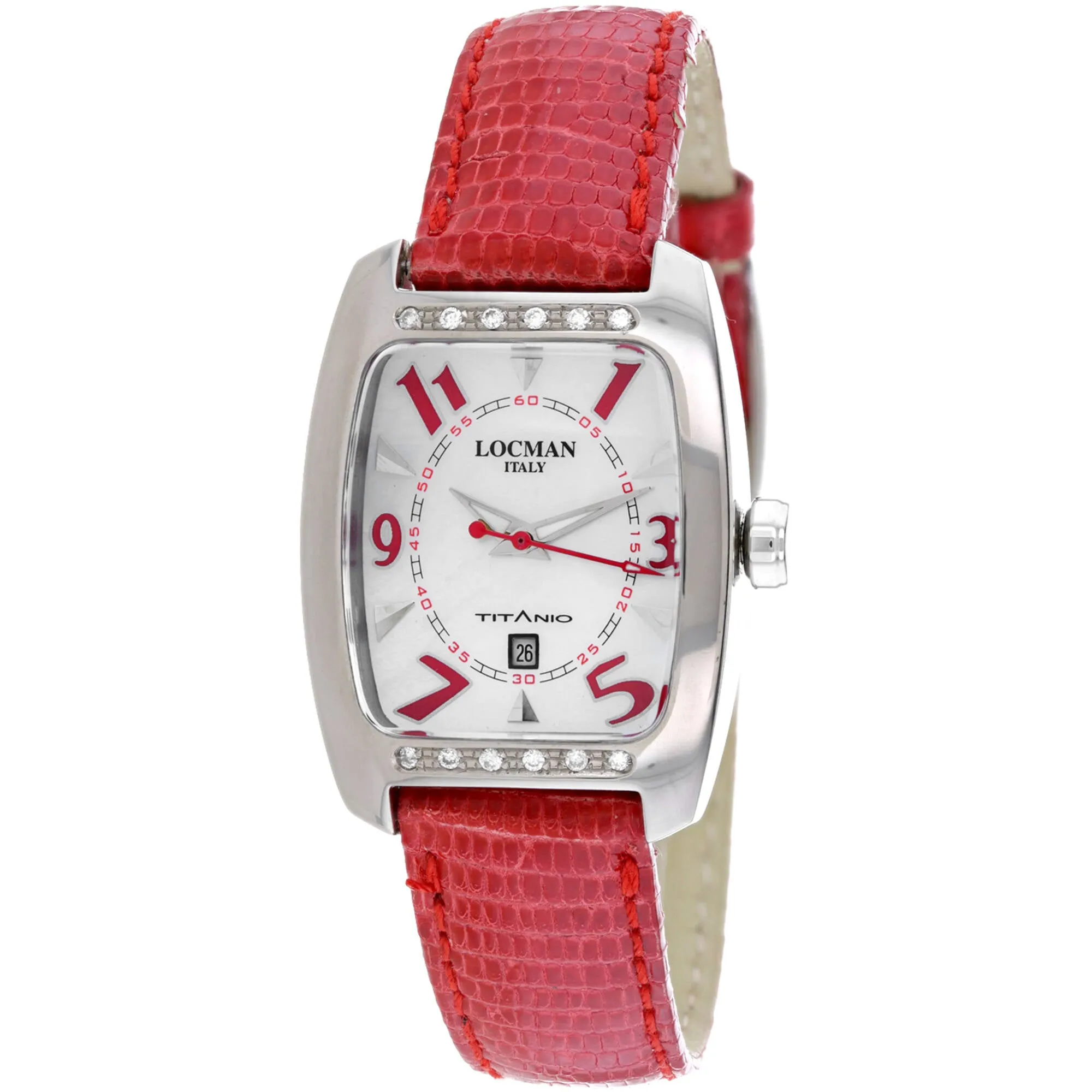 Locman Women's Watch - Classic Steel Case White Dial Red Leather Strap | 483F0MWF Luxury Quartz Watch Quartz Watch Sale