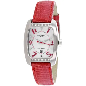 Locman Women's Watch - Classic Steel Case White Dial Red Leather Strap | 483F0MWF Luxury Quartz Watch Quartz Watch Sale