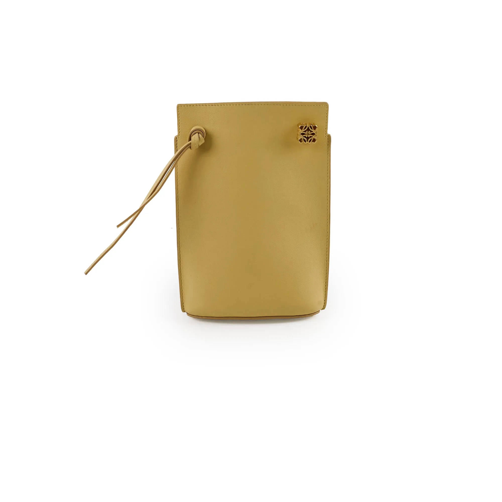 Loewe Pocket Leather Crossbody Yellow Crossbody Bags Cheap Online