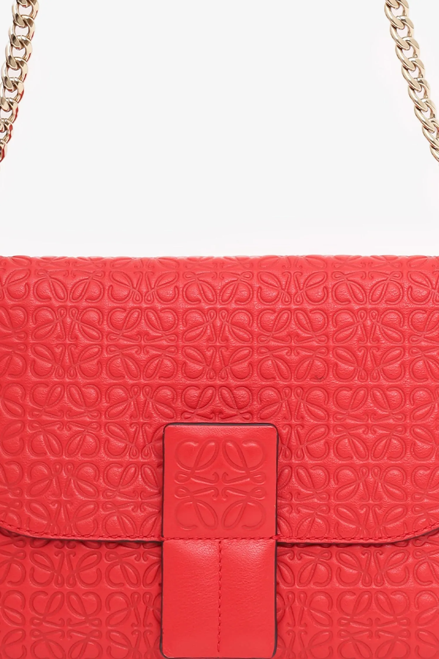 Loewe Red Leather Avenue Anagram Crossbody Bag anti-theft crossbody bags sale