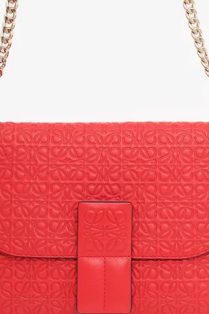 Loewe Red Leather Avenue Anagram Crossbody Bag anti-theft crossbody bags sale