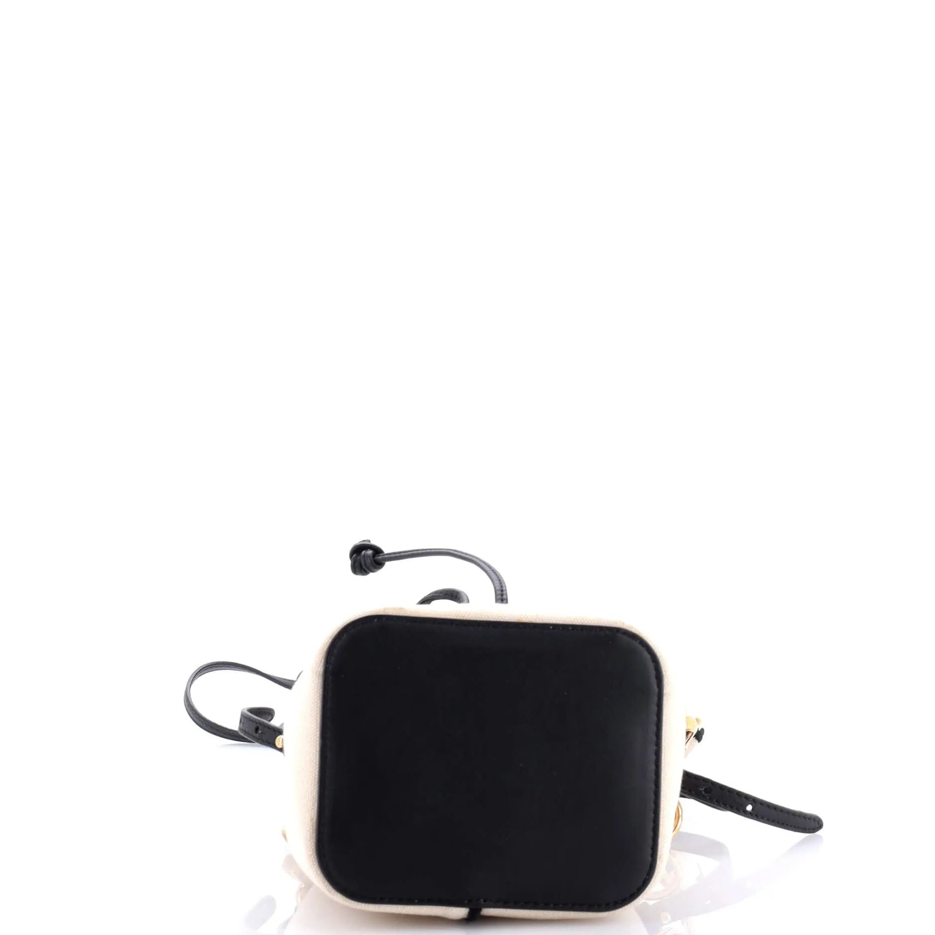 Logo Mon Tresor Bucket Bag Embroidered Canvas Mini